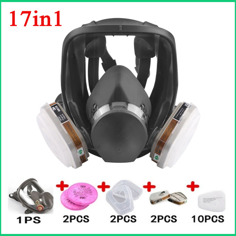 17 In 1 Painting Spraying Safety Respirator 6800 Gas Mask Full Face Mask Facepiece Respirator