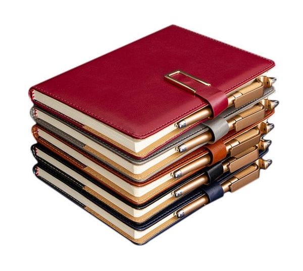 100 Sheets Notepad U Shaped Magnetic Buckle Business Notebook A5 Stationery Office Bookkeeping Book Custom Printed Logo SN4195