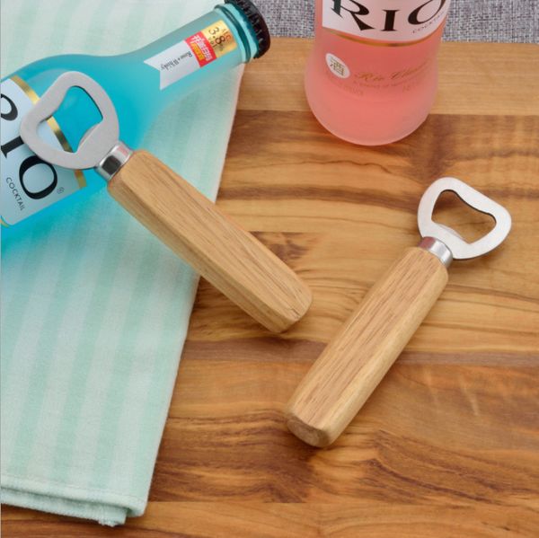 Wood Handle Beer Bottle Opener Stainless Steel Wooden Wine Soda Glass Cap Kitchen Bar Tools Red Party Wedding The Original Metal Wire Opener