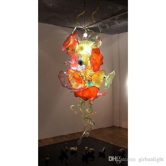 Blown Art Lamp Plates Hanging LED Chandelier Light Design Murano Glass Chandeliers For Home Decorative Lighting Ceiling Lamps