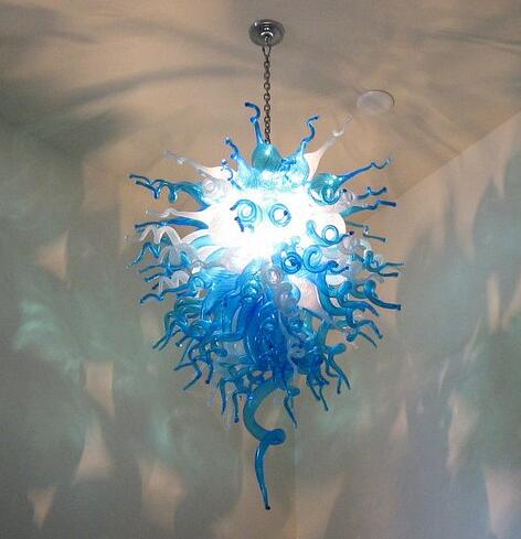 Lamps Elegant Blue and White Glass Chandeliers Edison Bulbs Fabulous Design Decor Hand Blown-Glass Chandelier for Home