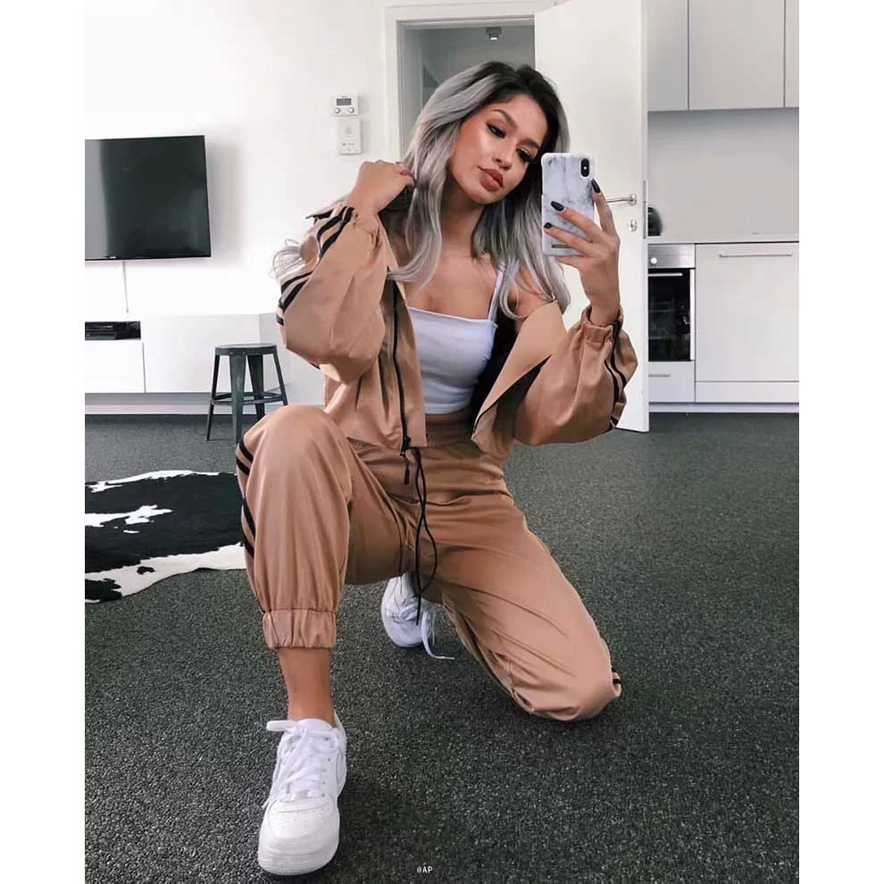Womens Designer Tracksuits Cardigan sports suit loose side leggings harem pants + short hooded Casual Sports Suit 2020 Hot Sale