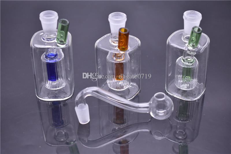 Colorful Internal single core 10mm female Joint bong mini glass oil rig pipe Glass blunt Bubbler smoking glass bongs for water pipe
