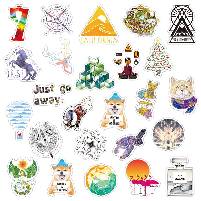 Cartoon Small Fresh Stickers Waterproof Removable Trolley Case Scooter Notebook Water Cup Refrigerator Stickers