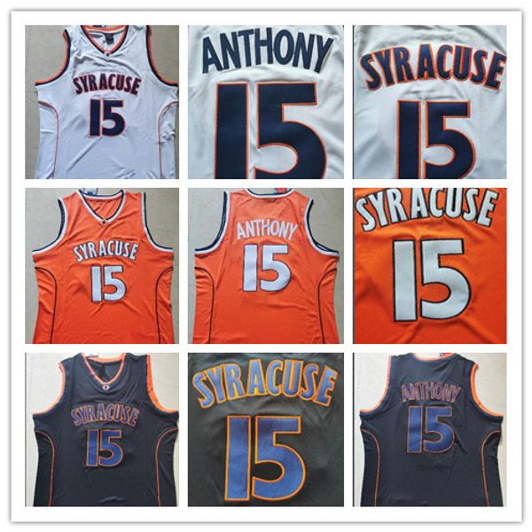 Top Mens Syracuse Orange Camerlo Anthony College Basketball Jerseys Camerlo Anthony #15 Shirts NCAA University Stitched Basketball Jersey