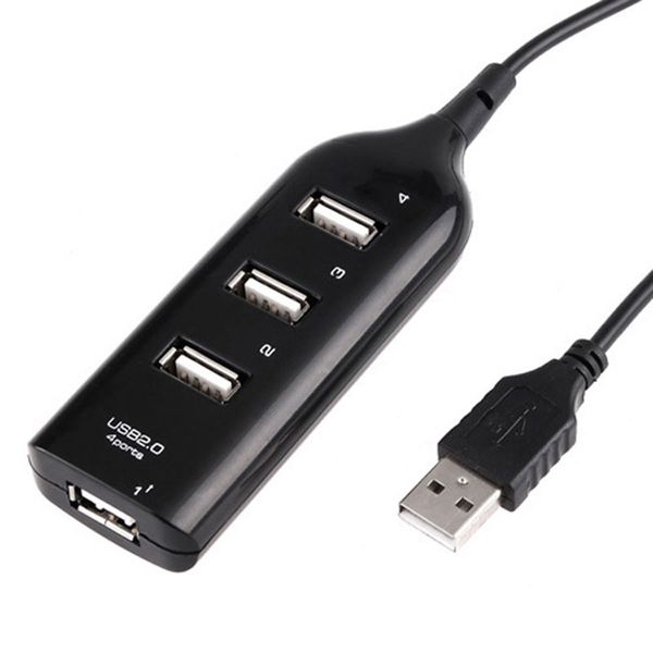 High Speed Slim Mini 4 Port USB 2.0 Switch Hub Ports For Laptop PC Computer Peripherals Accessories USB2.0 Splitter Cable HUBS