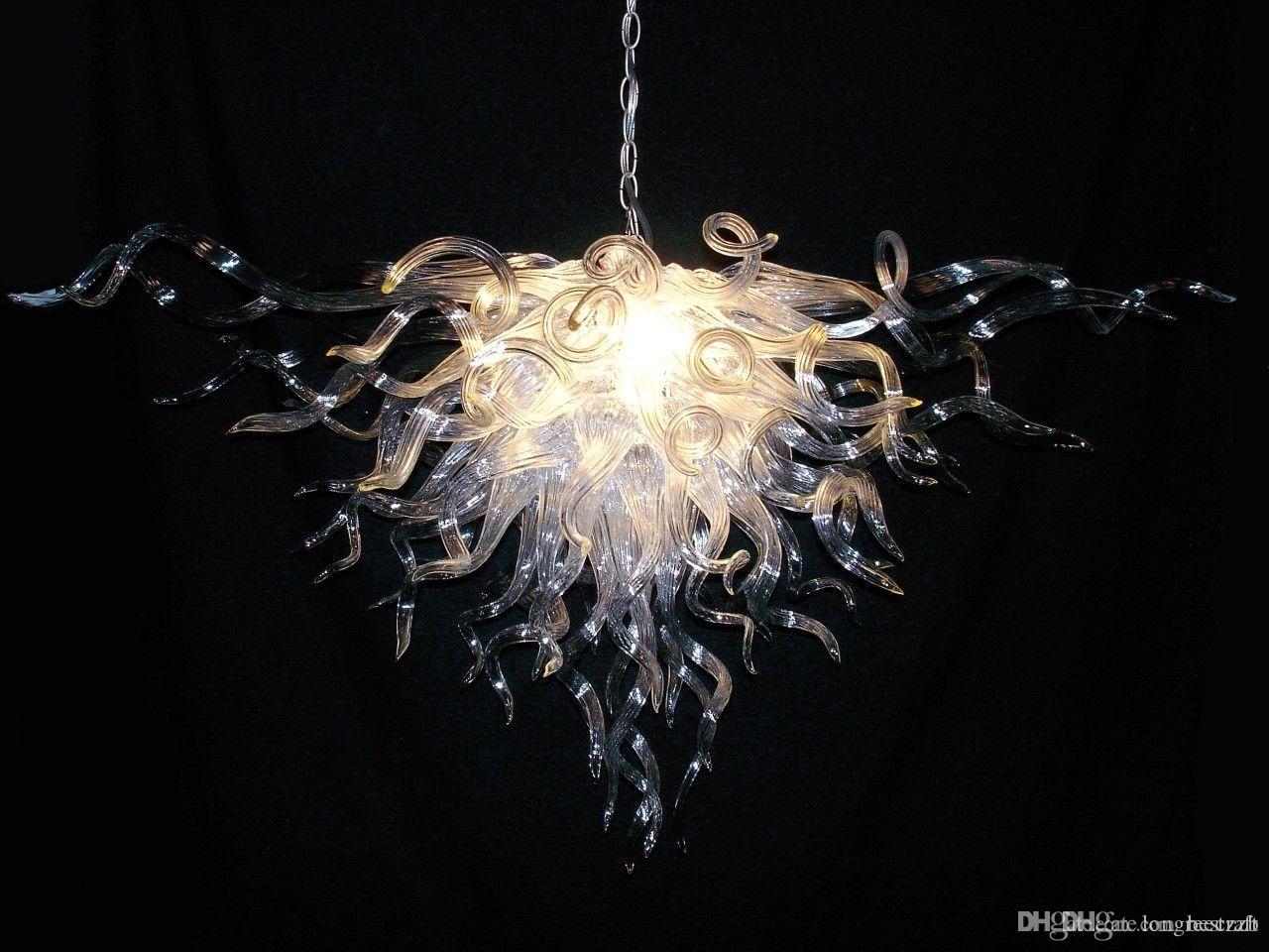 High Ceiling Long Chain Murano Chandelier Clear Color Fashion Crystal Ceiling 110v-240v Led Bulbs Modern Living Dining Room Lights