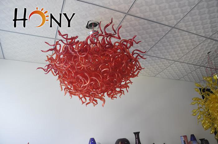 AC Led ceiling lights crystal Bulbs 110v-240v Modern Unique Design Art Lighting Murano Amber Glass Chandelier