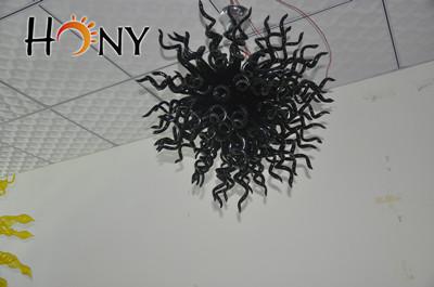 Free Shipping AC Led Bulbs 110v-240v Modern European New Cheap Blown Glass Black Crystal Chandelier