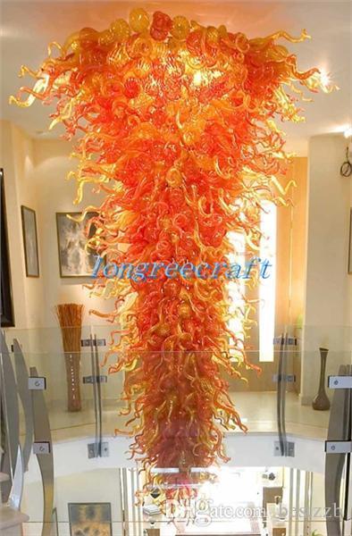 Free Shipping Mouth Blown 110v-120v LED Bulbs Fine Art Colorful Glass Classic Chandelier Pendant Lamp
