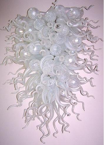 Modern Lamps Custom Made Italian Style White Chandelier Art Deco Pandent Lights with LED Bulbs Hand Blown Murano Glass
