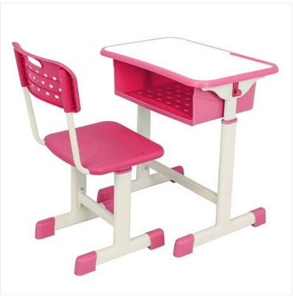 2020 Free shipping Wholesales Practice Portable Adjustable Student Desk and Chair Kit Pink