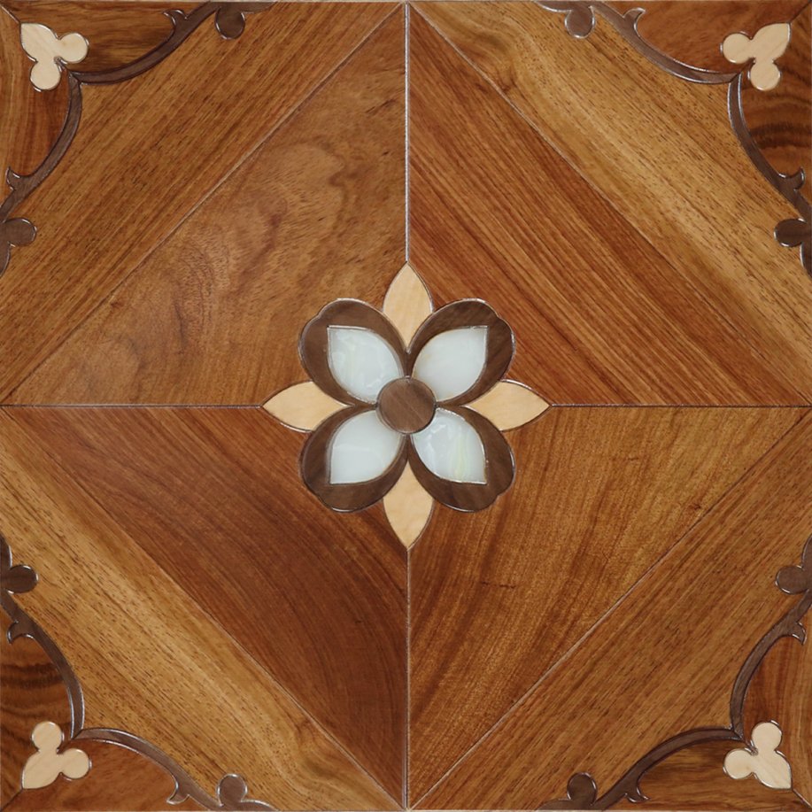 Roesewood solid wood floor high-end engineered hardwood flooring marquetry furniture home decor border wall Inlay carpet household living room Mosac