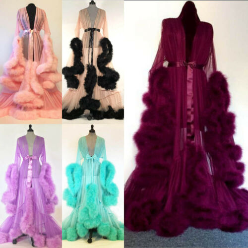 Womens Solid Lace Up Loose Satin Silk Robe Kimono Dressing Gown Wedding Party Bridesmaid Sleepwear Gown Full Sleeve NEW