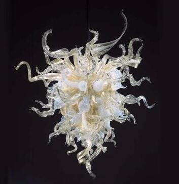 Lamps Foliage Flower Chandeliers Light LED Bulbs Clear Amber Color Mini Hotel Decor Hand Blown Glass Chandelier Lighting