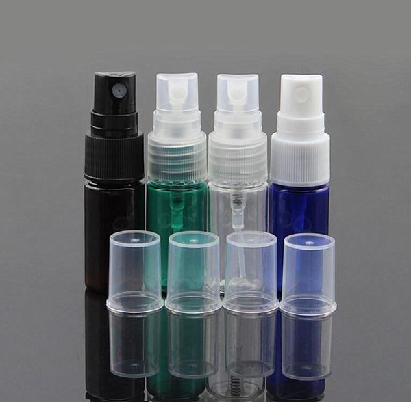 Wholesale- Hot Sale New Small Spray Bottles Multiple Colour 50Pcs-Bag 10ml Empty Perfume Cosmetic PET Atomizers
