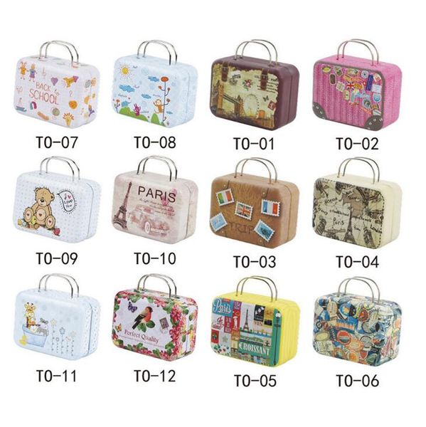 Rectangle Handbag Shaped Favor Tin Boxes Candy Boxes Party Favors Tin Boxes Table Setting Decor Supplies LX1125