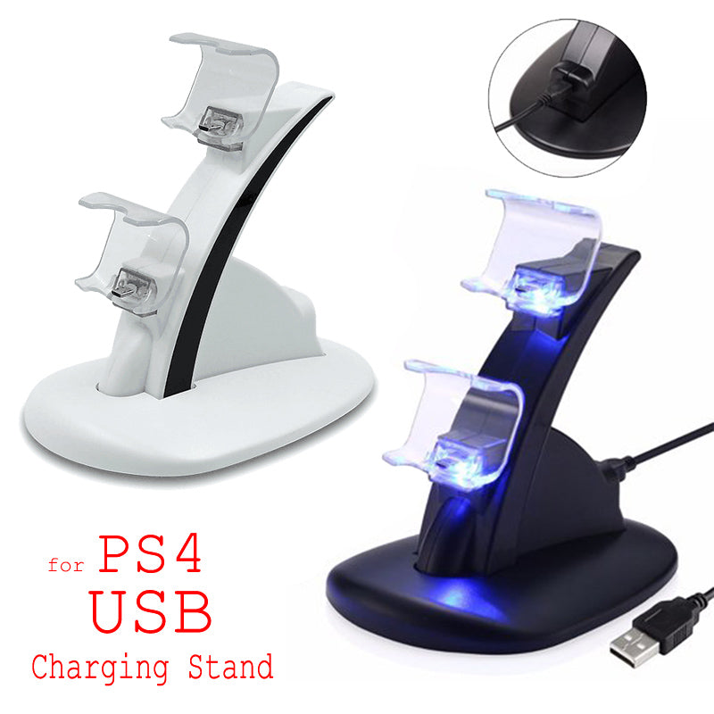LED Dual Charger Dock Mount USB Charging Stand For PlayStation 4 PS4 Xbox One Gaming Wireless Controller With Retail Box ePacket Free