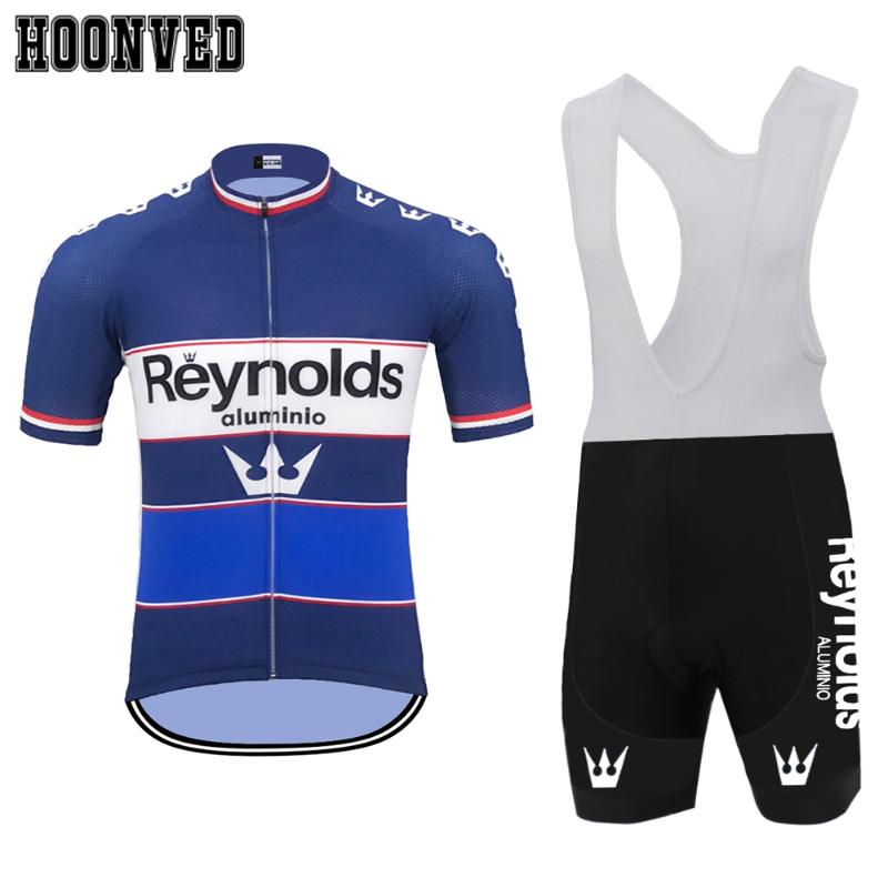 The Tour de France Pro racing Man Retro blueReynolds Cycling Jersey Short Sleeves Mtb Bike Sweater Clothing ciclismo hombre