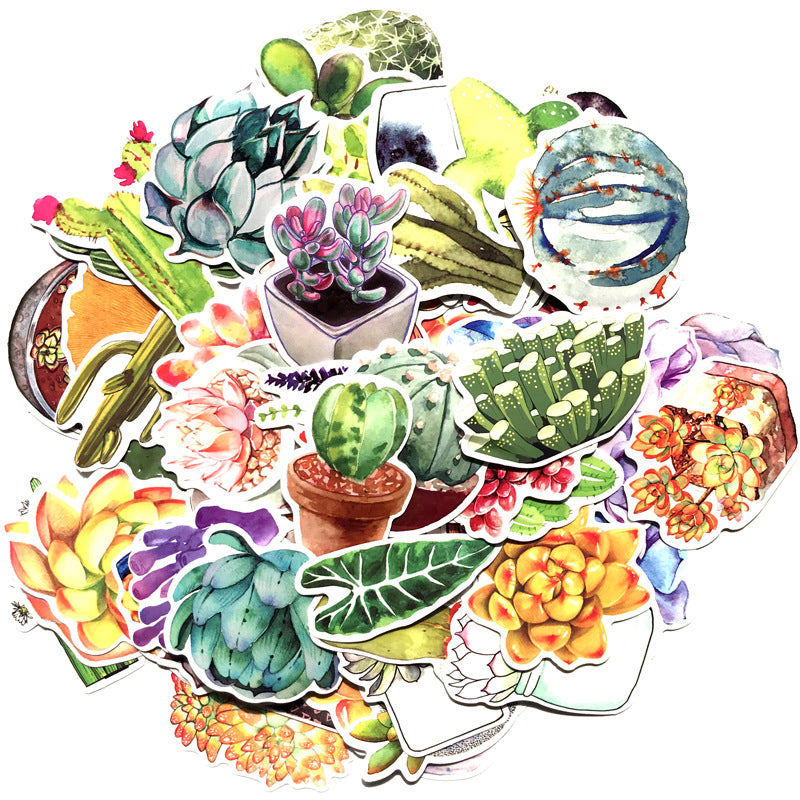 70pcs-Set New Cute Succulent Plants Diary Paper Lable Sealing Stickers Crafts And Scrapbooking Decorative Lifelog DIY Stationery