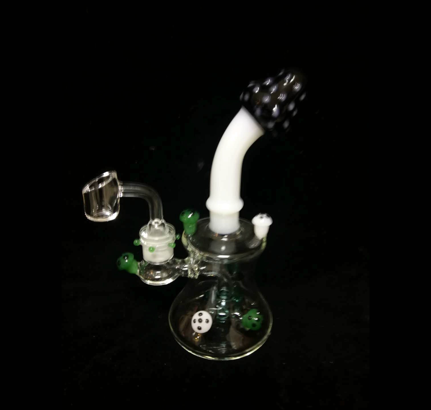 instagram hitman Glass bubbler banger hanger with 4mm thick quartz banger mushroom trip oil rig dab rig glass bong thick glass high quality