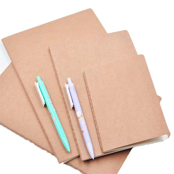 Blank Kraft Paper Notebook Blank Notepad Book Vintage Soft Copybook Daily Memos Kraft Cover Journal Notebook A4 A5 B5 Student Notebook