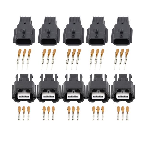 5 Sets 3 Pin Waterproof Male and Female Electrical Wire Connector For DJ7031K-0.6-11-21 Car Plug