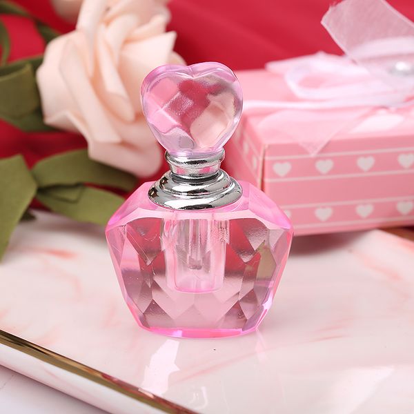 50PCS Wedding&Bridal Shower Favors Pink Crystal Perfume Bottle Pocket Mini Scent-Bottle Bridesmaid Return Gift