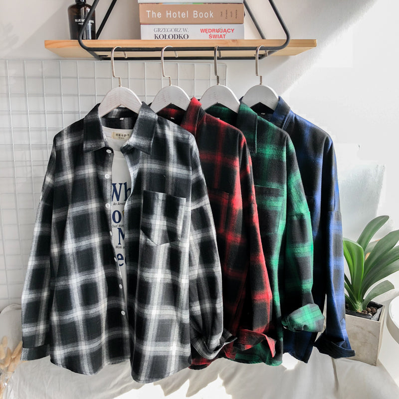Januarysnow Men Shirt Spring Autumn New Long Sleeve Flannel Plaid Shirt Men Office Style Business Casual Shirts M-5XL