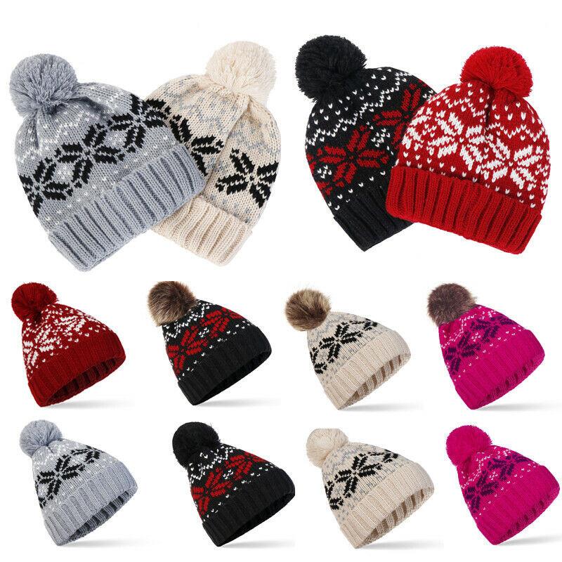 Outdoor Snow Sports Winter Warm Ladies Knit Bubble Cap Ordinary Ladies Children Hat Warm Winter Hat