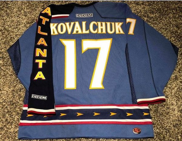 Custom Men Youth women Vintage #17 ILYA KOVALCHUK Atlanta Thrashers M Hockey Jersey Size S-5XL or custom any name or number