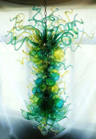 Green Art Chandeliers European Lamps Style Decor Murano Glass Bubble Chandelier and Pendant Lights with LED Light Source
