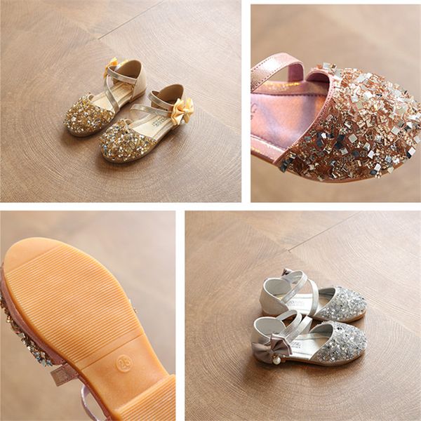 2020 Summer New Soft Sole Baby Toddler Sandals,Sequins Glitter Party Wedding Leather Shoes For Girls,Fashion Wild Princess Shoes