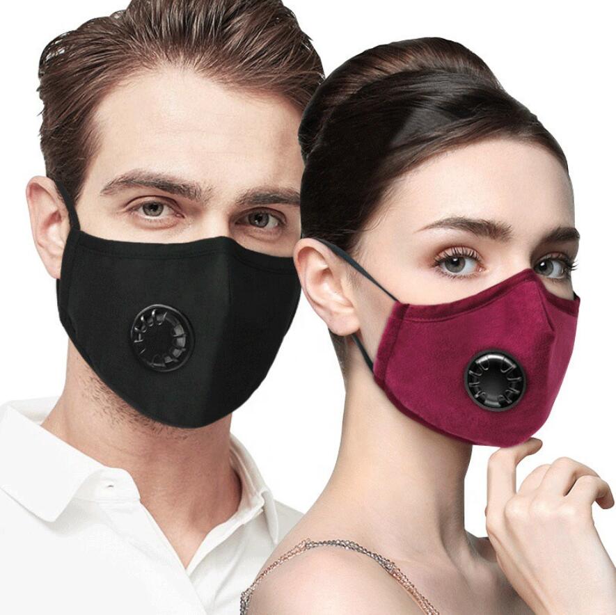 Face Mask Anti-Dust Earloop with Breathing Valve Adjustable Reusable Mouth Masks Soft Breathable Anti Dust Protective Masks with 2 Filters