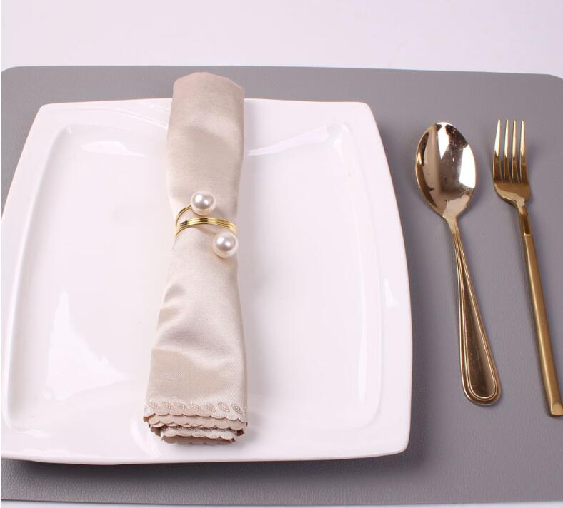 Napkin Rings high grade western restaurant hotel tableware Double pearl buckle household paper towel ring