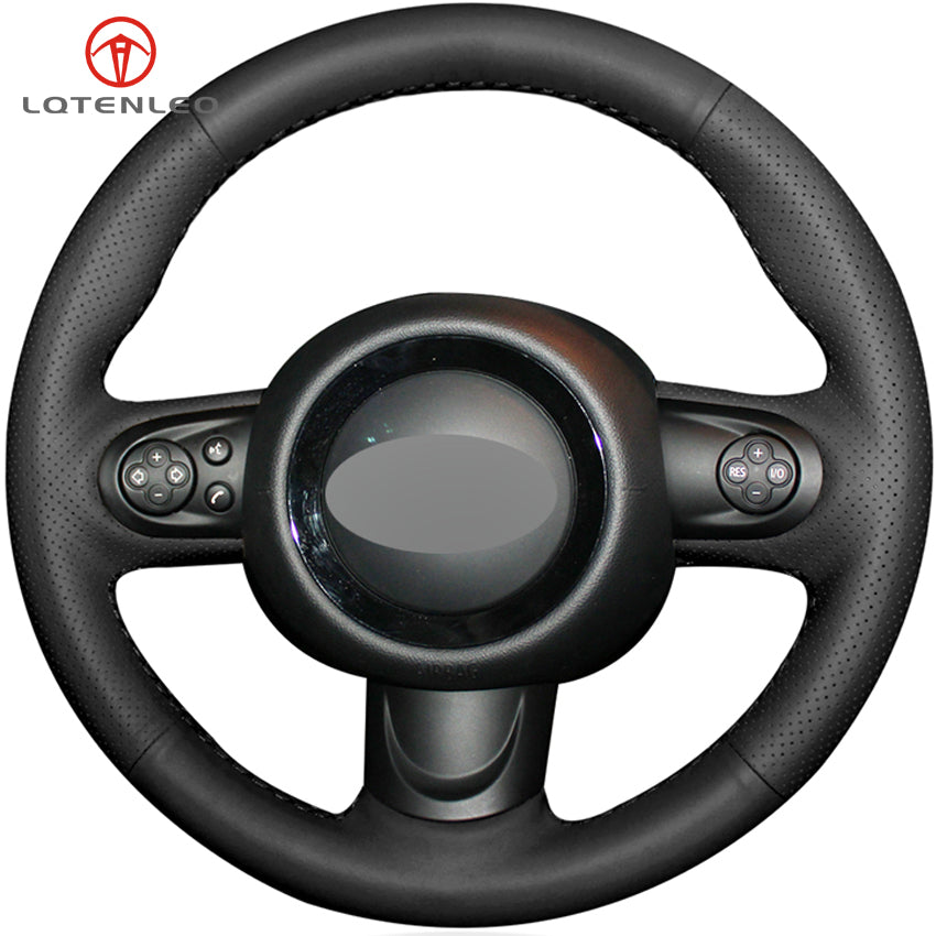 Black Artificial Leather Hand-stitched Car Steering Wheel Cover for Mini Coupe Cooper Clubman Roadster 2004-2015