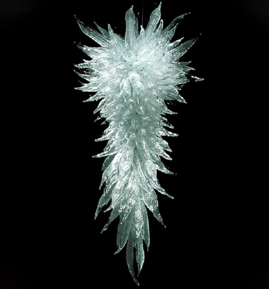 Restaurant Ballroom Hand Blown Lamps Chandeliers LED Bulbs Living Room Murano Glass Transparent Chandelier Lighting