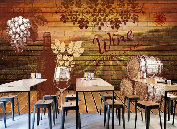 custom wallpaper for walls 3 d Red wine barrel wallpaper for kids room living room bedroom photo wall mural wallpaper 3d Large