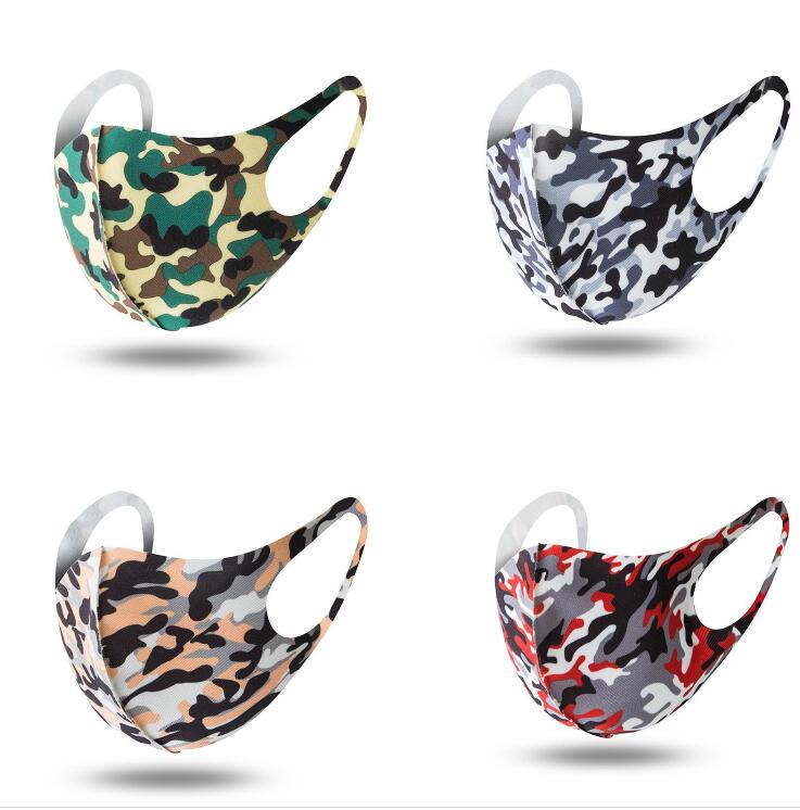 Washable Reusable Anti-dust Mouth Face Masks Camouflage Sponge Mask Anti Cold Mask Humanized Designer Soft 3D Camouflage Face masks