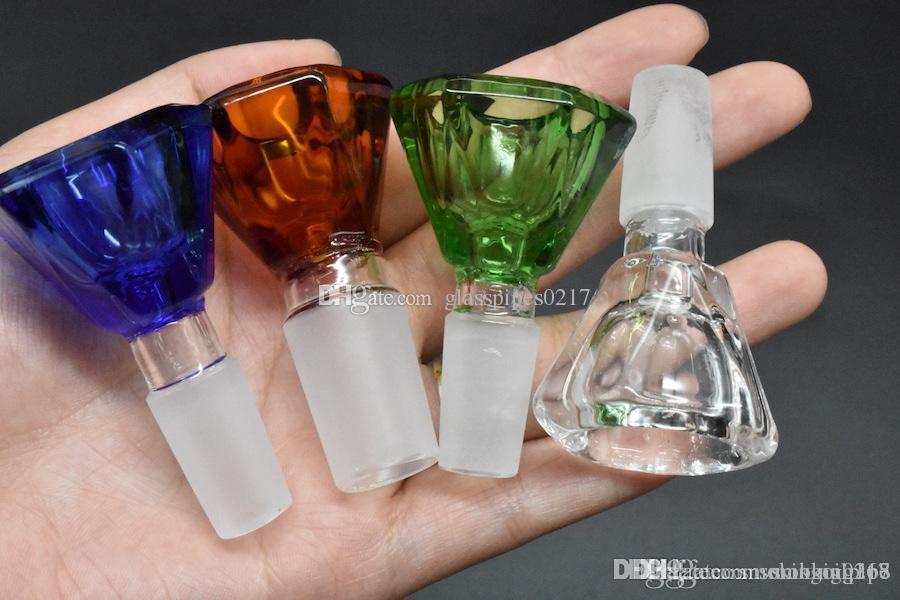 Colorful Glass Bowl Pieces For Bongs Male 14mm 18mm diamond Glass Bowls For Oil Rigs Glass Bongs tobacco bowl free shipping