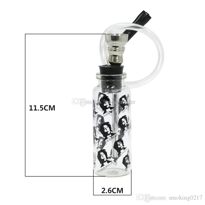 Colorful Popular Portable Mini Smoking Glass Bottle Water Pipe Small Tobacco dry herb water Pipes Gift of Health For Smoking Accessories