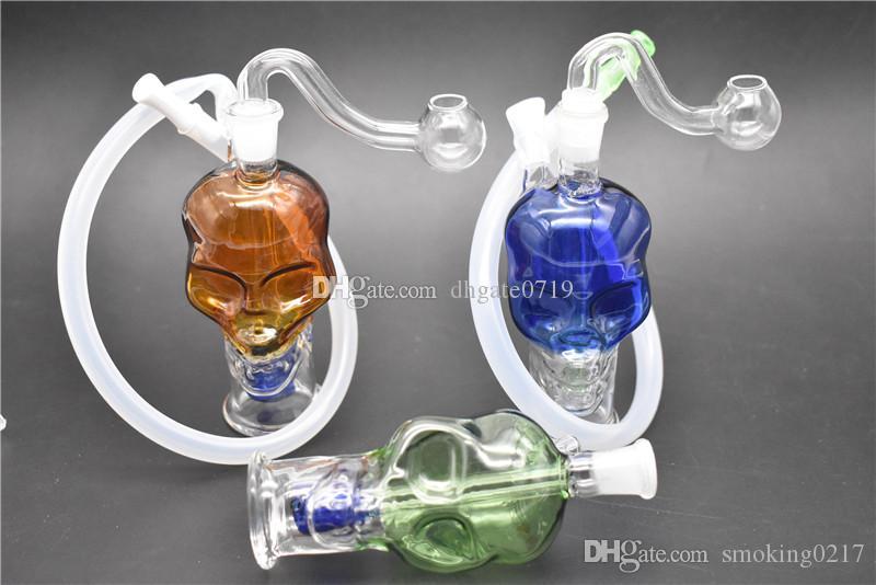 New style colorful mini Glass Skull gourd bubbler oil rig Bongs Water Pipe Percolator Hookah Smoking Tobacco Oil Rigs bongs pipe