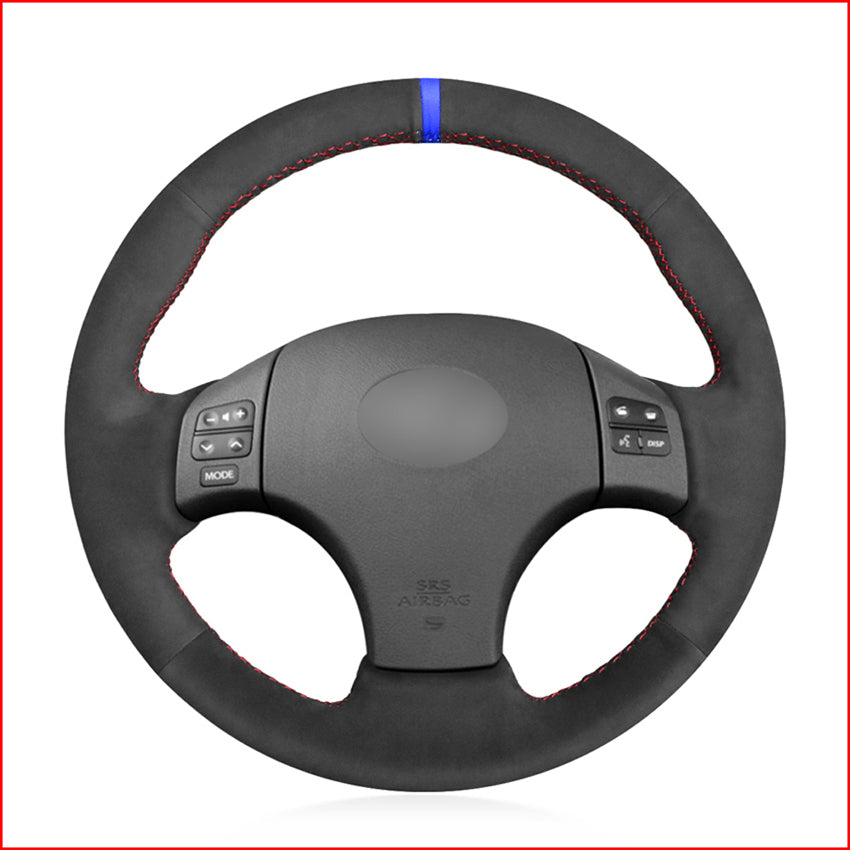 Black Suede Blue Marker Car Steering Wheel Cover for Lexus IS IS250 IS250C IS300 IS300C IS350 IS350C F SPORT