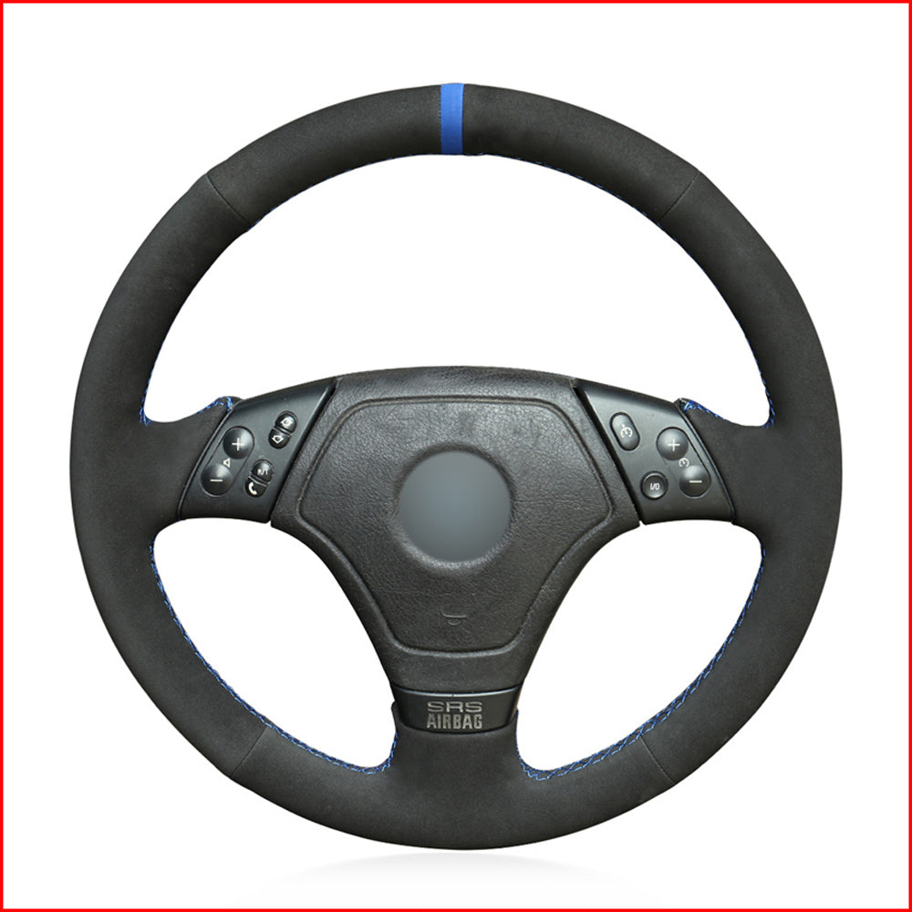 Black Suede Hand Sew Comfortable Soft Steering Wheel Cover for BMW E36 1996-2000 E46 1998-2000 Z3 E36-7 1995-1999