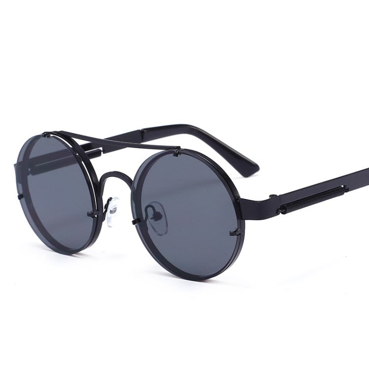 New Fashion Fashion Round Goggles Candy Color Lens Sun Glasses Metal Frame Sunshade Glasses Travel Eyeglasses ES287