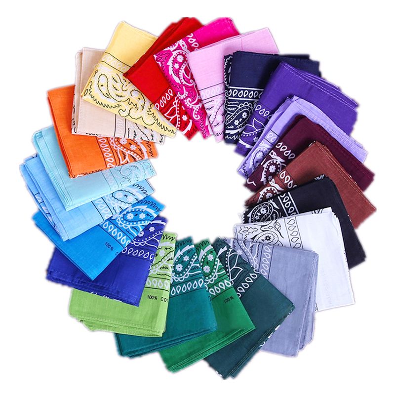 Outdoor Bandana Square Scarf 55cm*55cm Black Red Paisley Headband Printed for Women Men Boys Girls Magic Scarves