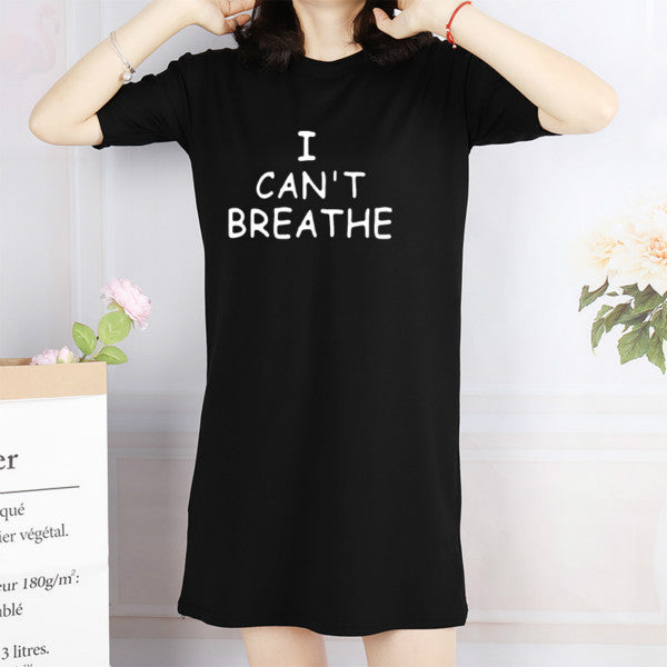 2020 Women Dresses I Can't Breathe Summmer Fashion Women Letter Printed Loose Dress Street Style BLACK LIVES MATTER Dresses New