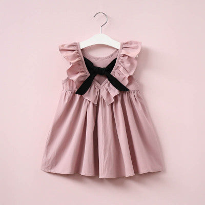 New Girls Skirts Girls Pleated Halter Skirts 2020 Fashion Solid Color A-Line Dress Child Ruffle and Bow Dresses 2020 Preppy Style Cloth