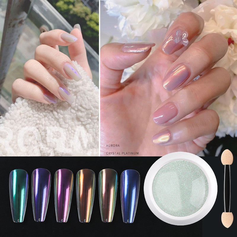 Solid Aurora Pigment Chrome Powder Nail Glitter Magic Mirror Effect Dip Pigments Manicure For Gel Nail Polish Decoration I053