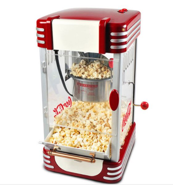 Retro Series Electric Popper Household Mini Hot Air Popcorn Maker Popcorn Machine For Home Kitchen Kids.